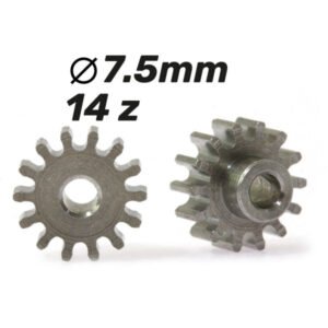 Piñón 14d. Acero para eje 2mm. 7,50m x 2.5mm